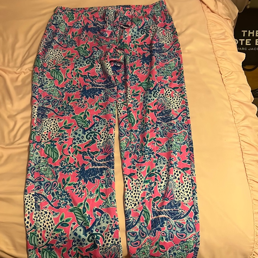 Lily pulitzer satin pj bottoms